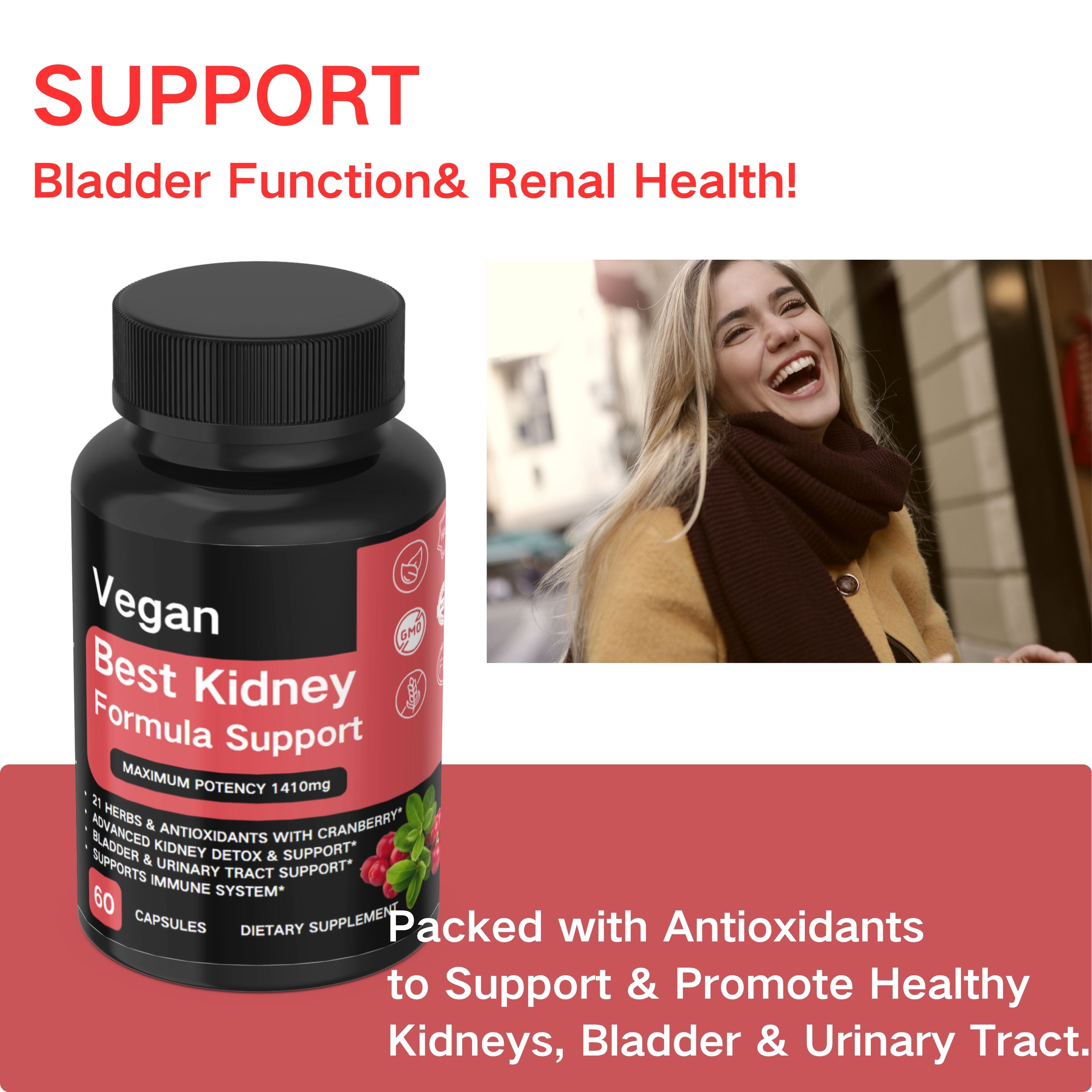 Vegan: Best Kidney Formula Support, 60 Capsules