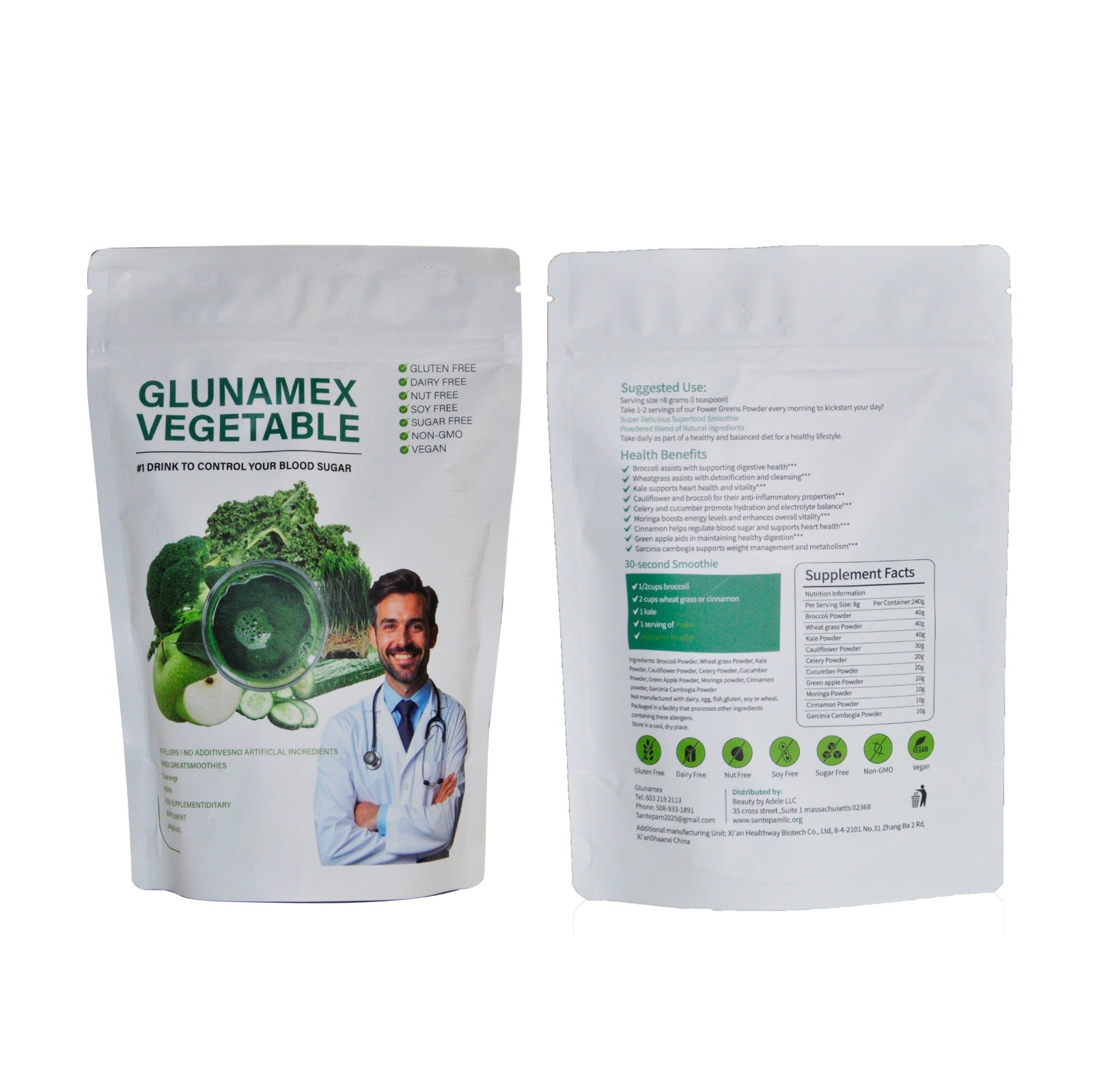 Bundle - Glunamex Vegetable + Glunamex Berries + Vegan Drops